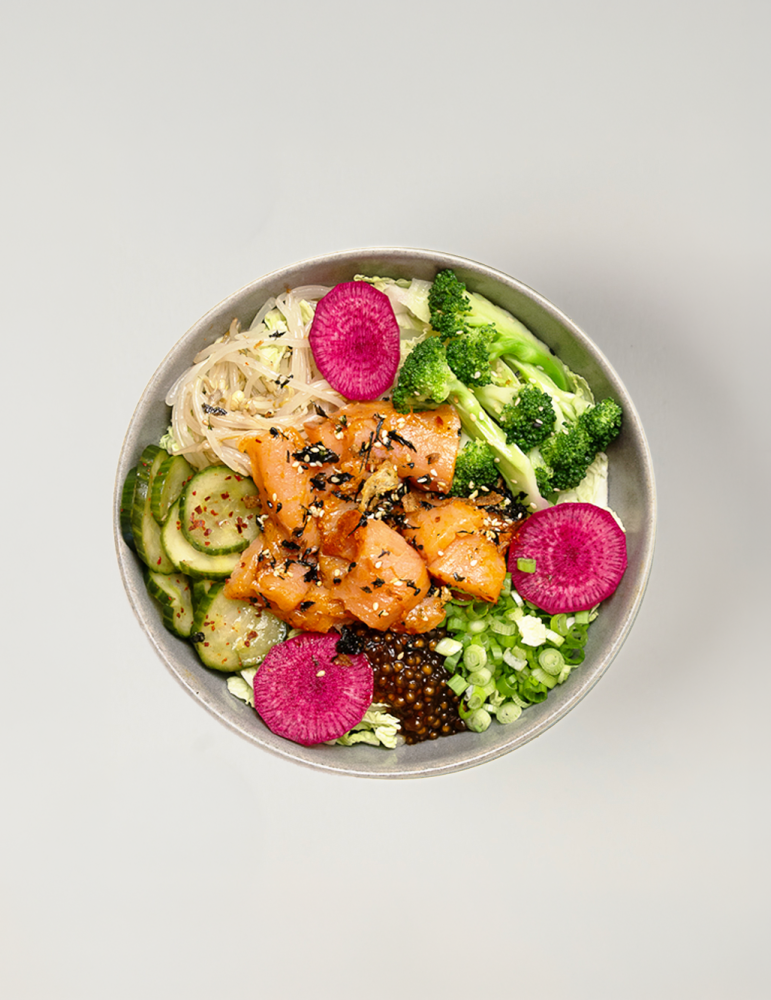 Chili- och ingefärsgravad lax med sesamdressing och furikake | Panini Internazionale
